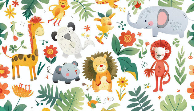 cheerful and whimsical wallpaper featuring