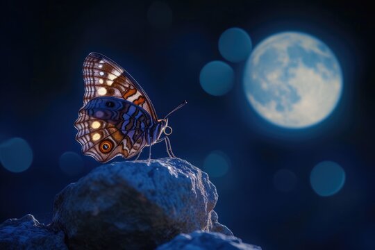 A lesser purple emperor butterfly planet in space