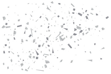 Silver glitter confetti on a white background. Decorative element.