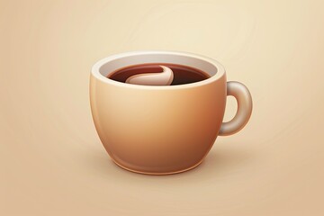 Classic coffee cup icon in a 3D style.