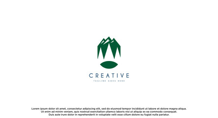 Minimalist Landscape Hills Mountain Peaks Vector logo design
