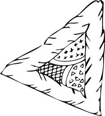 fantasy triangles in hand-drawing style can add a whimsical touch to designs. PNG . for a captivating visual impact. different textures. 