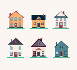 Fototapeta premium modern Flat house set vector illustration