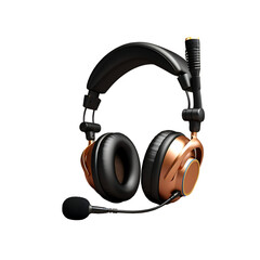 Black Headphones with Mice - PNG Cutout Isolated in a Transparent Backdrop