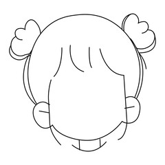 Curly girls characters avatars set. Young women face portraits in circles. 