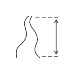 Route length line outline icon