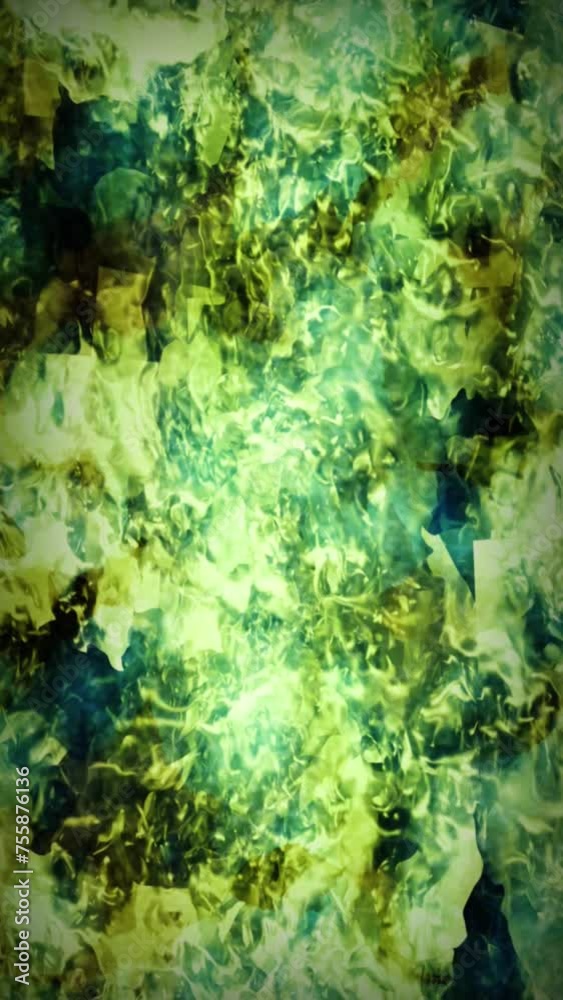 Wall mural vertical abstract green plasma 4k loop features animated green blob shapes like plasma animated in a