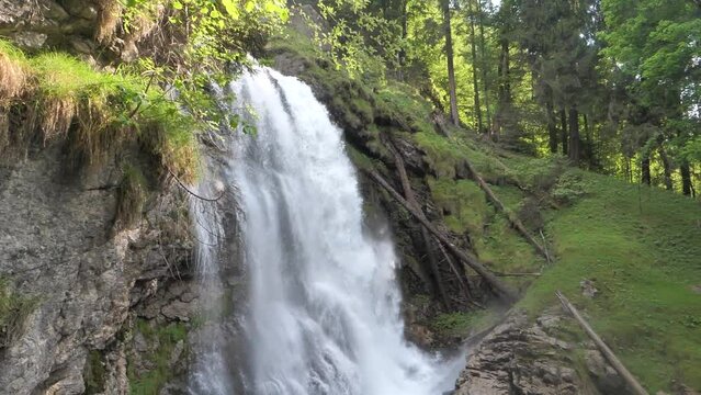 The spectacular Giessbach Waterfall near Brienz, Switzerland.
