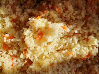 Rice dish. Culinary rice dish, background.