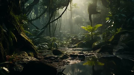 Foto op Canvas Tropical jungle cinematic scene © Atthawut