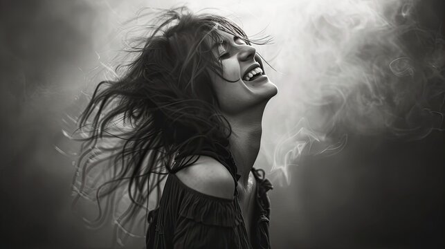 Her laughter dances like music in the air.