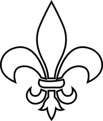symbolic image Fluer de lis, horizontal banner monochrome fleur de lis lily, antique monarchy symbols on transparent background, vintage decorative design elements coat of arms graphic design element. © Rabia