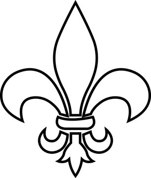symbolic image Fluer de lis, horizontal banner monochrome fleur de lis lily, antique monarchy symbols on transparent background, vintage decorative design elements coat of arms graphic design element.