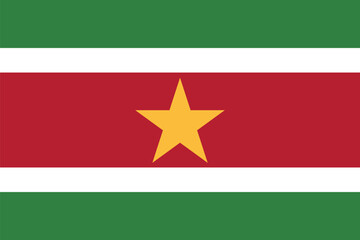 National Flag of Suriname, Suriname sign, Suriname Flag - obrazy, fototapety, plakaty