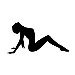 silhouette of a beautiful woman posing on a transparent background