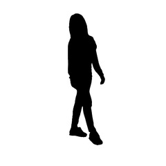 silhouette of a beautiful woman posing on a transparent background