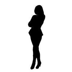 silhouette of a beautiful woman posing on a transparent background