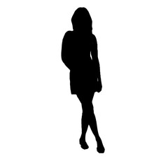 silhouette of a beautiful woman posing on a transparent background