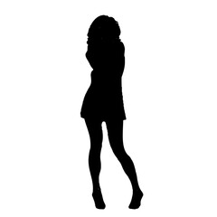 silhouette of a beautiful woman posing on a transparent background