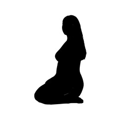 silhouette of a beautiful woman posing on a transparent background