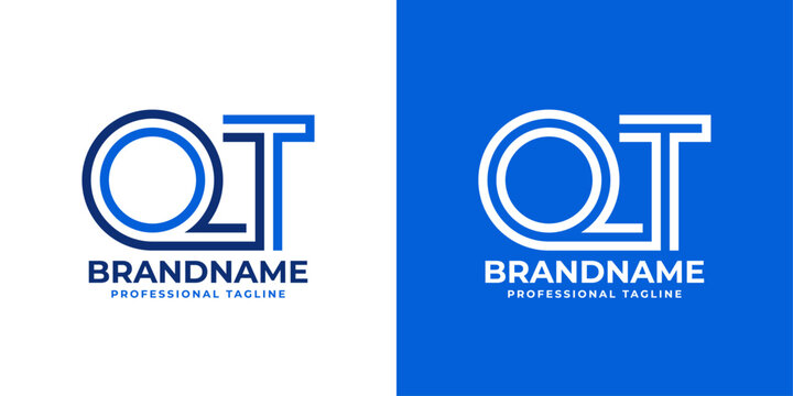 Letters QT Line Monogram Logo, suitable for business with QT or TQ initials