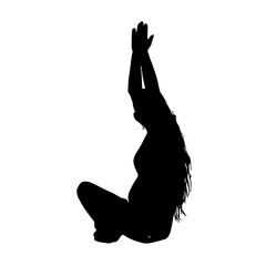 silhouette of a beautiful woman posing on a transparent background