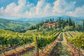 Lush vineyards under the Tuscan sun