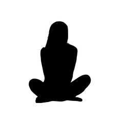 silhouette of a beautiful woman posing on a transparent background