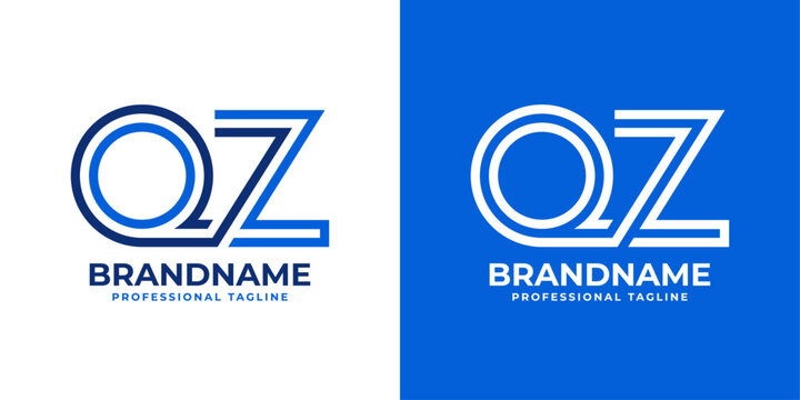 Letters QZ Line Monogram Logo, suitable for business with QZ or ZQ initials