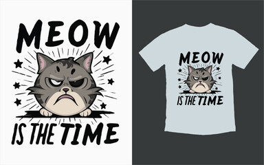 A cartoon vector t-shirt design of a cat. 
Cat Illustration Graphics 
