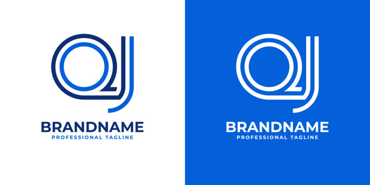 Letters QJ Line Monogram Logo, suitable for business with QJ or JQ initials