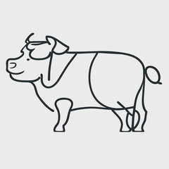 beef, vector illustration line art