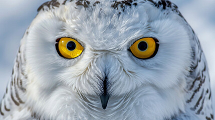 Snowy owls piercing yellow