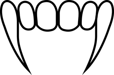 Vampire teeth icon. Fangs sign. Vampire fangs teeth symbol. flat style. logo isolated on transparent background, vampire or zombie fangs teeth silhouette vector, Creepy animated backdrop.