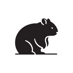 Vector Wombat Silhouette Collection for Nature-themed Designs, Minimalist Black Wombat Illustration.