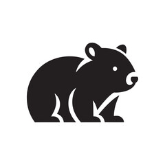Vector Wombat Silhouette Collection for Nature-themed Designs, Minimalist Black Wombat Illustration.