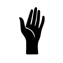 Vector silhouette of a human hand, black on a white background.