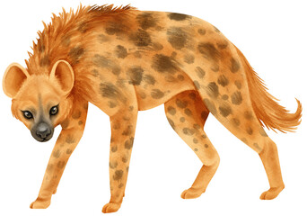 Hyena wildlife animal watercolor illustration