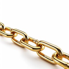 Obraz premium Strong and Secure Metal Chain Link Concept in Three-Dimensional Gold Illustration