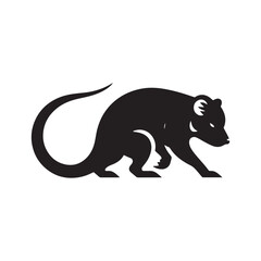 Fiery Frenzy: Vector Tasmanian Devil Silhouette for Wildlife and Nature-inspired Designs, Minimalist Black Tasmanian devil silhouette.