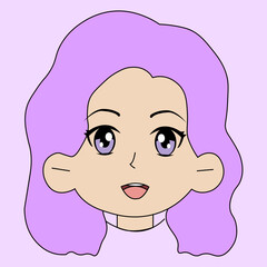 Anime Girl illustration with slogan. Vector graphic design 