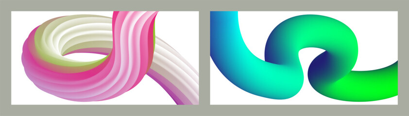 Abstract volumetric background. Cords. set of two illustrations. Toothpaste in a tube. Minimalism. Creative modern background. Cover design, wallpaper, background. eps vector.