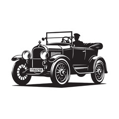 Fototapeta na wymiar Vintage Car Silhouette Vector Collection for Retro Enthusiasts and Classic Automotive Designs, Classic Vintage car Illustration.