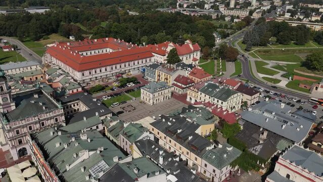 Beautiful Landscape Old Town Market Square Zamosc Aerial View Poland
