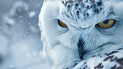 A snowy owls fluffy feather
