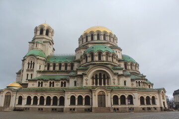 Shot of Alexander Nevsky Cathedral from different angles,
 Sofia Bulgaria