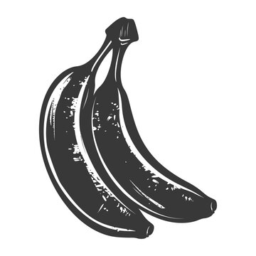 recommend clip art: Silhouette Banana Fruit black color only