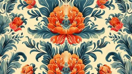 Möbelaufkleber An exquisitely seamless pattern that blends abstract elegance with a lush floral background © Chingiz
