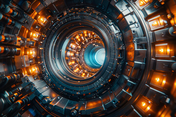 A scientist adjusting the parameters of a particle accelerator, unlocking the secrets of particle physics and fundamental particles. Concept of particle acceleration. Generative Ai.