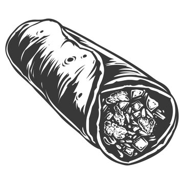 recommend clip art: Silhouette Burrito food black color only
